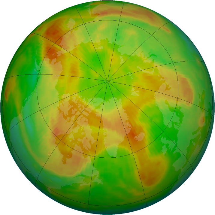 Arctic ozone map for 14 May 1992